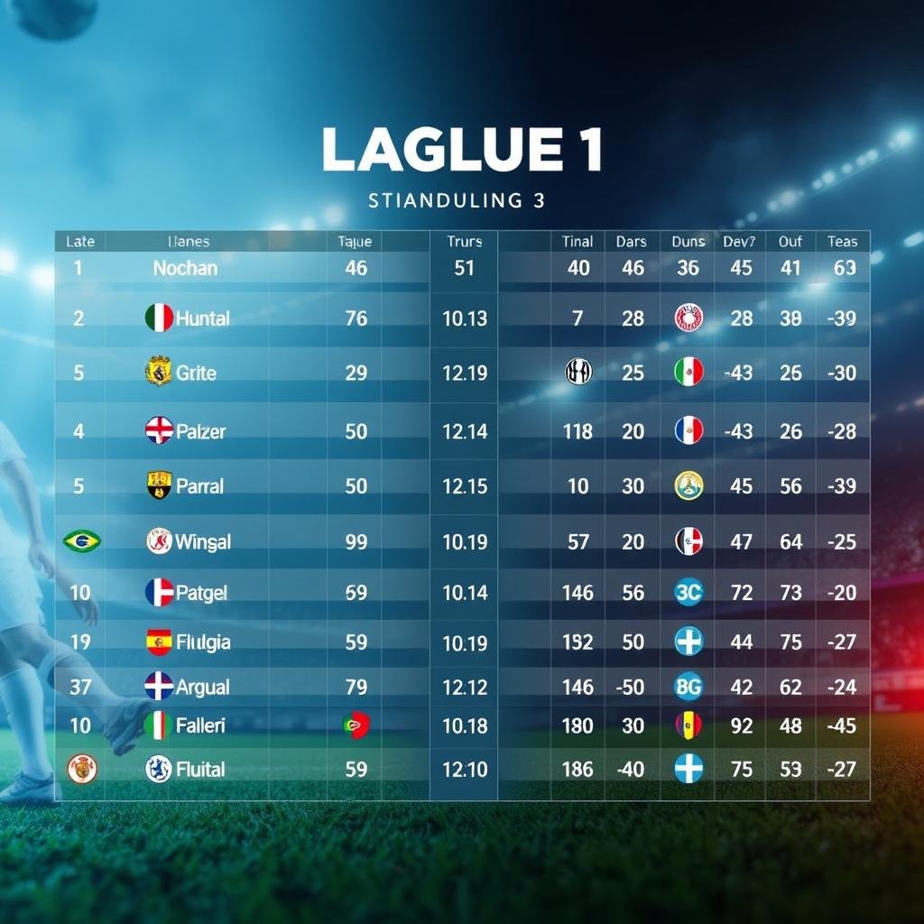 Ligue 1 tabela de classificação