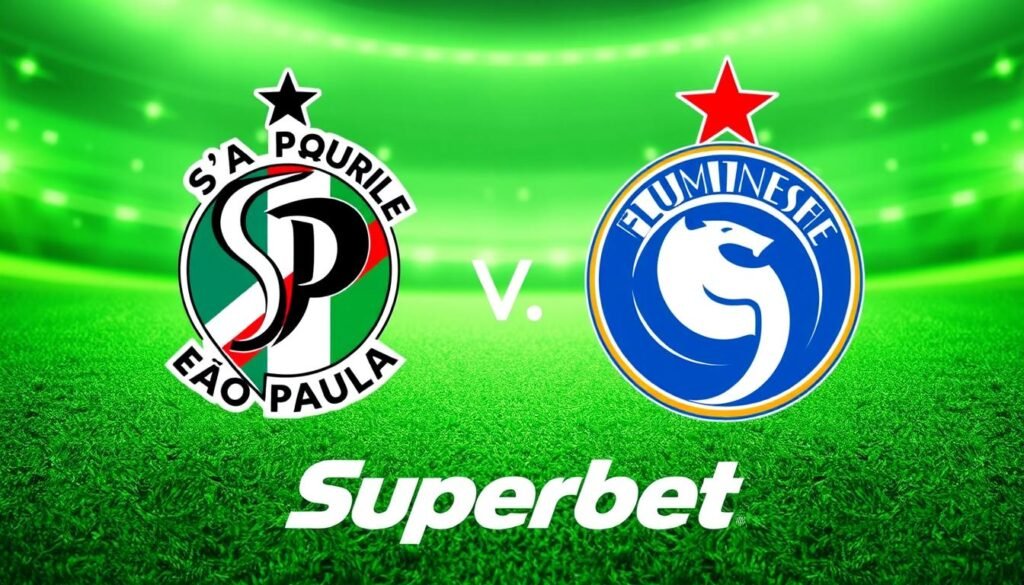 Imagem de São Paulo e Fluminense com a logomarca da Superbet