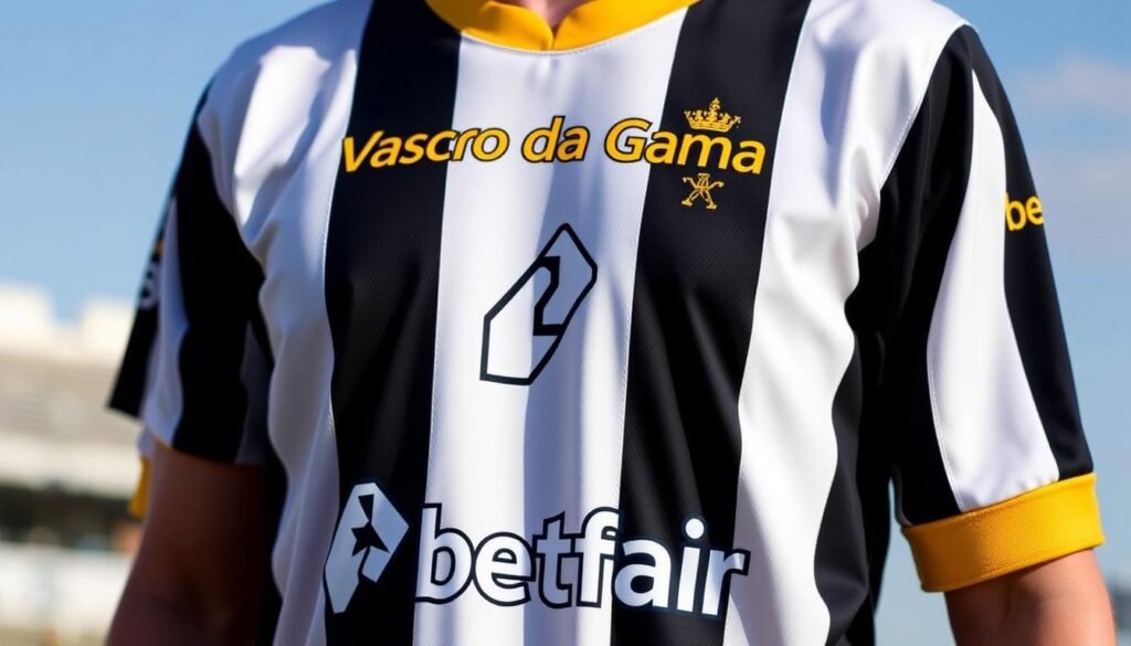 Imagem do uniforme do Vasco com o logotipo da Betfair