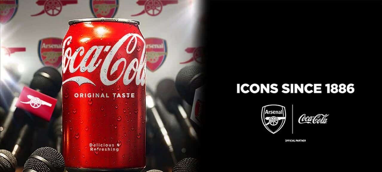 Coca-Cola fecha acordo milionário e torna-se refrigerante oficial do Arsenal - Imagem do artigo