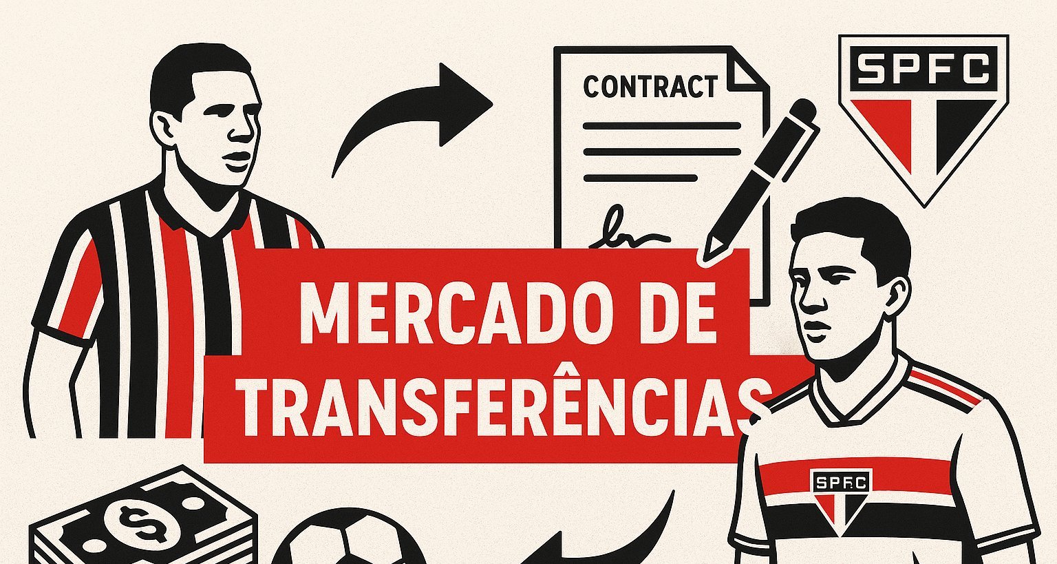 São Paulo registra Tolói, Maílton e Tapia e segue no mercado por um camisa 8 - Imagem do artigo