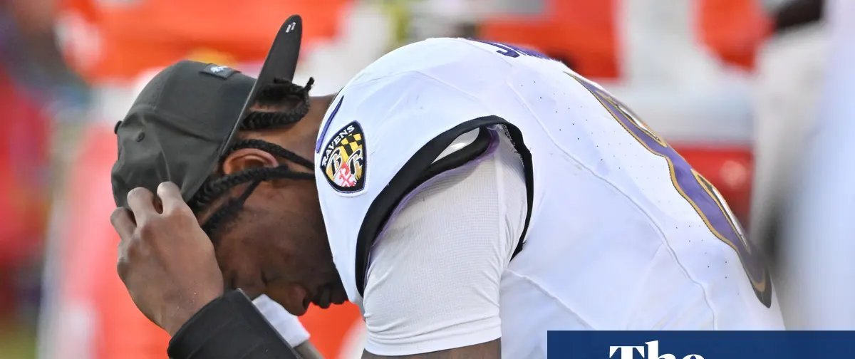 Ravens despencam na NFL após nova lesão de Lamar Jackson e derrota para os Chiefs - Imagem do artigo